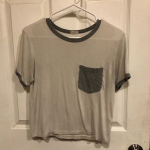 John Galt white and gray tshirt from brandy